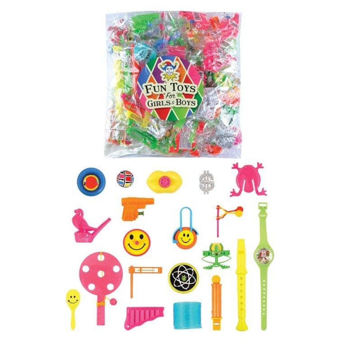 100 Piece Assorted Toy Bags (Various Toys Included) - PoundToys